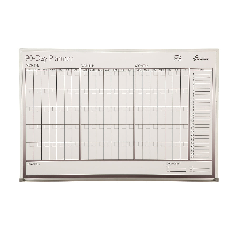 Image of Quartet® SKILCRAFT® Dry Erase 90-Day Control Planner Board, 36" x 24"