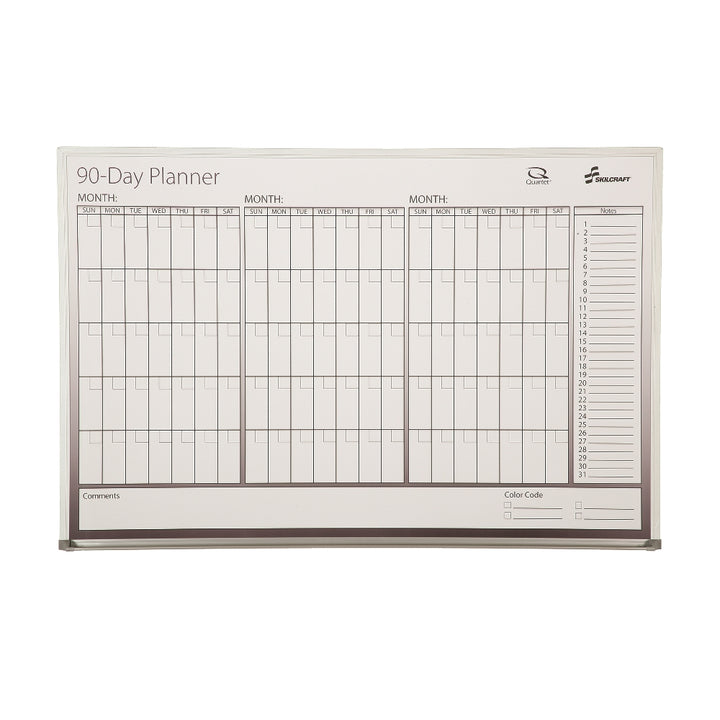 Image of Quartet® SKILCRAFT® Dry Erase 90-Day Control Planner Board, 36" x 24"