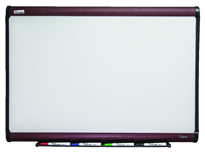 Image of Quartet® SKILCRAFT® Magnetic Porcelain Dry Erase Board, Mahogany Finish Frame, 36" x 24"