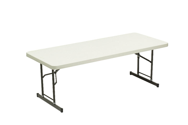 Image of SKILCRAFT® Personal Adjustable Height Folding Table, 72" W x 30" D x 25 to 35" H, 600 lb weight capacity, Platinum Gray