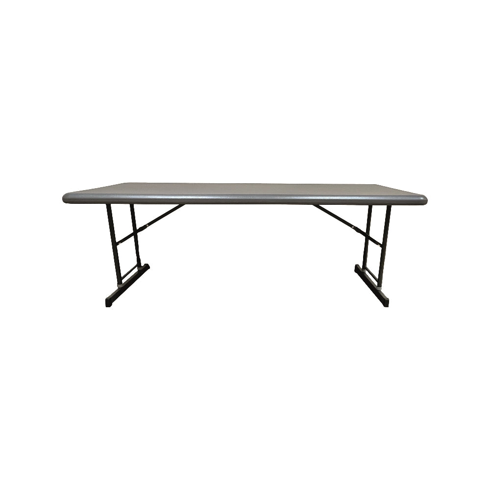 Image of SKILCRAFT® Personal Adjustable Height Folding Table - 72" W x 30" D x 25-35" H - 600 lb weight capacity - Charcoal Gray