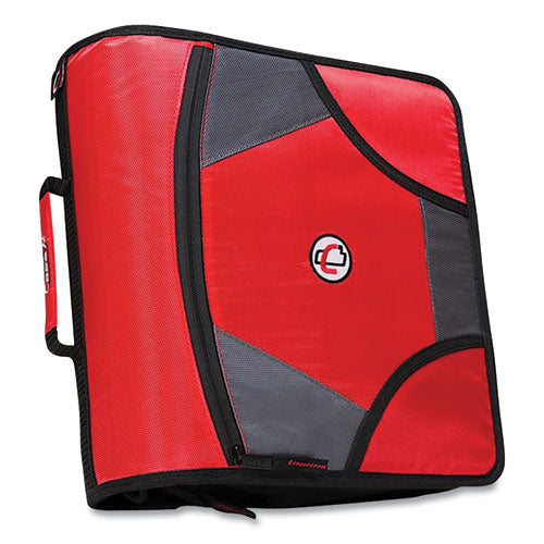 Image of Case it D-186 RED King Size Mighty Zip Tab Binder, 3 Rings, 4" Capacity, 11 X 8.5, Red