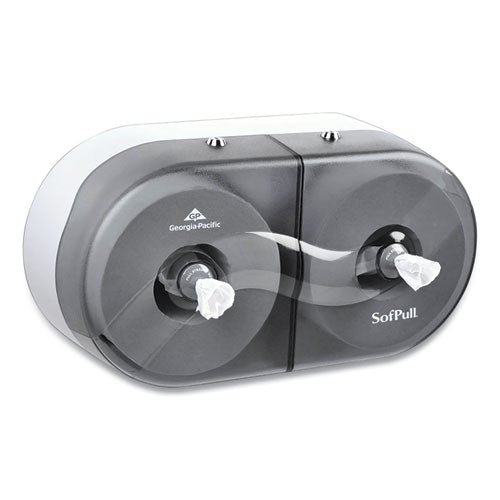 Image of Georgia PacificÂ® Professional Sofpull Twin High-Capacity Center-Pull Dispenser, 20.13 X 7 X 10.75, Smoke