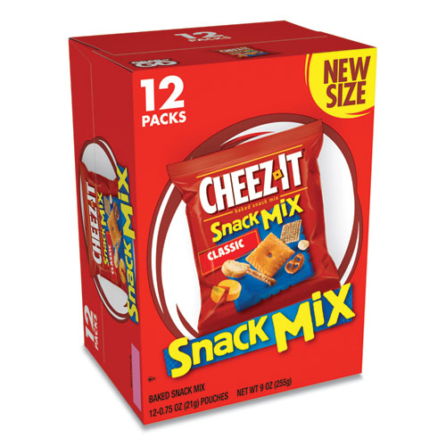 Image of Cheez-It® KEE11719 Snack Mix, Classic Cheese, 0.75 oz Bag, 12/Box