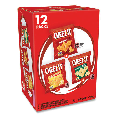 Image of Cheez-It® KEE94026 Baked Snack Crackers, Variety Pack, 0.75 Oz Bag, 12/box