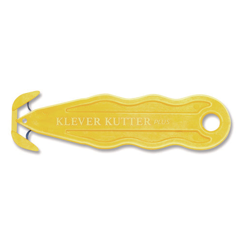 Image of Klever Kutter PLS-100Y Kurve Blade Plus Safety Cutter, 5.75" Plastic Handle, Yellow, 10/Box