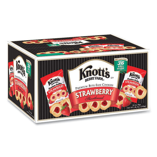 Image of Knott's Berry FarmÂ® Premium Berry Jam Shortbread Cookies, Strawberry, 2 Oz, 36/carton