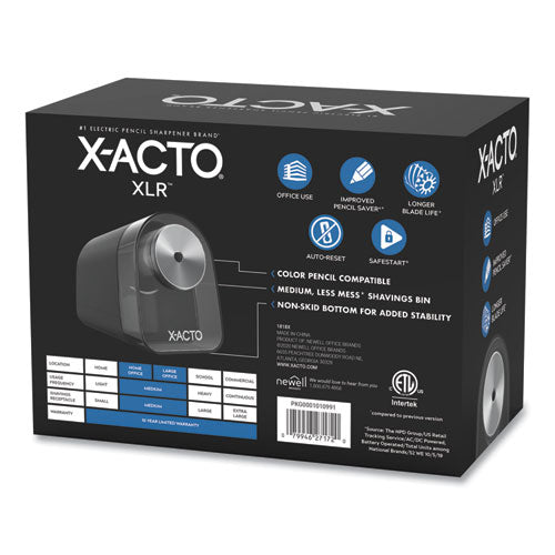 Image of X-ACTO® 1818X Model 1818 Xlr Office Electric Pencil Sharpener, Ac-Powered, 3.5 X 5.5 X 4.5, Black/silver/smoke