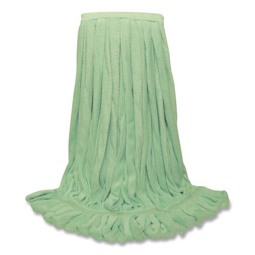 Image of O'Dell® MWTLGNB Echofiber Microfiber Loop Mop, Large, Split Microfiber, 16 X 16, 1.5" Headband, Green, 12/carton