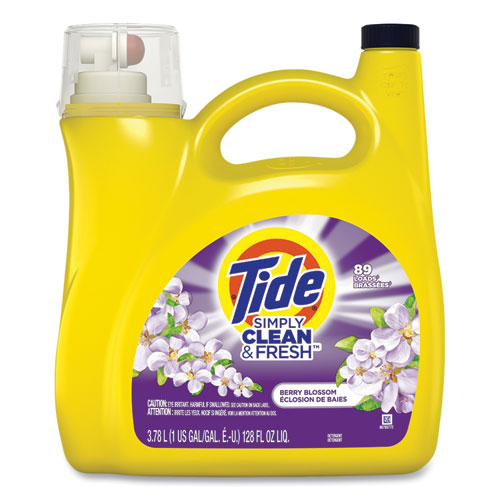 Image of Tide® 20801 Simply Clean and Fresh Laundry Detergent, Berry Blossom, 89 Loads, 128 oz Pump Bottle