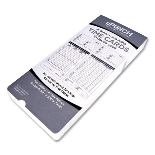 Image of uPunch HNTCL2050 Time Clock Cards For Upunch Hn4000, Two Sides, 7.37 X 3.37, 50/pack