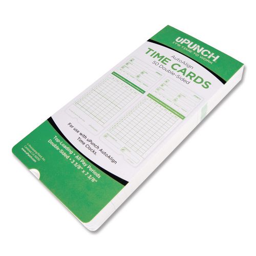 Image of uPunch HNTCG1050 Time Clock Cards For Upunch Hn3000, Two Sides, 7.37 X 3.37, 50/pack