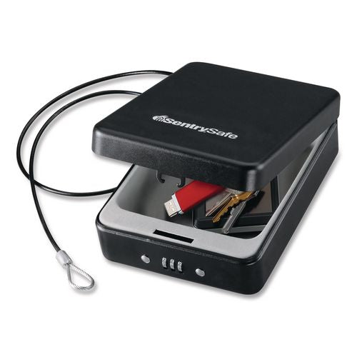 Image of SentryÂ® Safe P005C Portable Combination-Lock Security Safe, 0.05 cu ft, 5.9 x 8 x 2.6,  Black