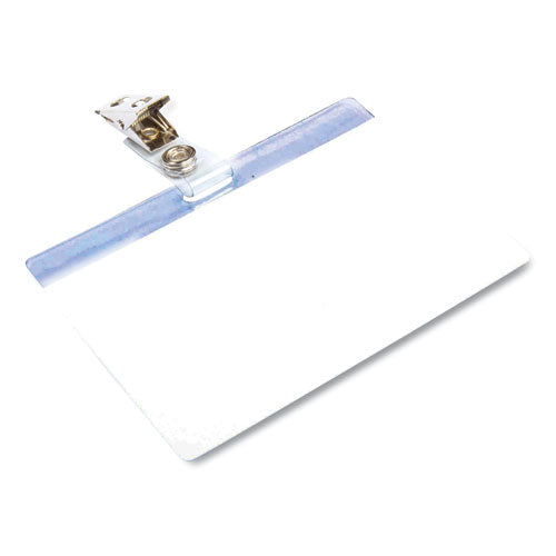 Image of SICURIX® BAU62916 Self Laminating Badge Holder, Horizontal, 3.5 X 2.25, Clear, 25/pack