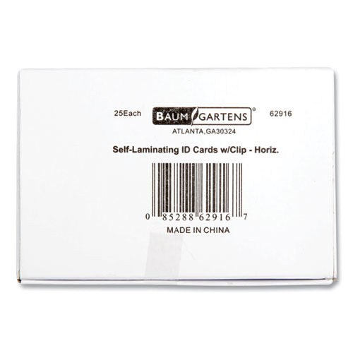 Image of SICURIX® BAU62916 Self Laminating Badge Holder, Horizontal, 3.5 X 2.25, Clear, 25/pack