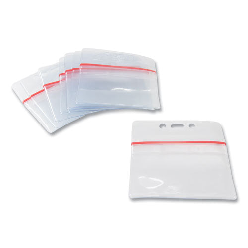 Image of SICURIX® BAU47830 Sealable Cardholder, Horizontal, 3.75 X 2.62, Clear, 50/pack