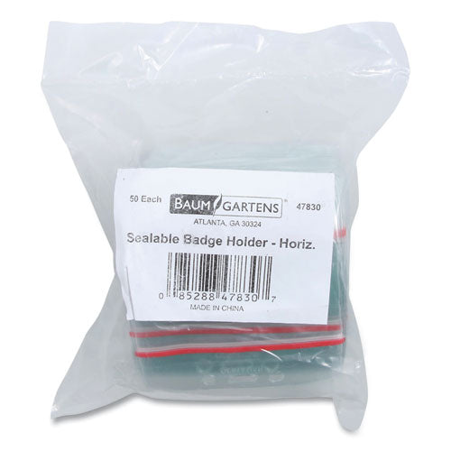 Image of SICURIX® BAU47830 Sealable Cardholder, Horizontal, 3.75 X 2.62, Clear, 50/pack
