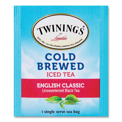 Image of TWININGS® TNA51331 Cold Brew Iced Tea Bags, English Classic, 0.07 Oz Tea Bag, 20/box