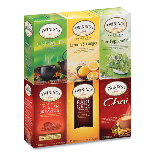 Image of TWININGS® TNA54191 Tea Bags, Assorted, 25/box