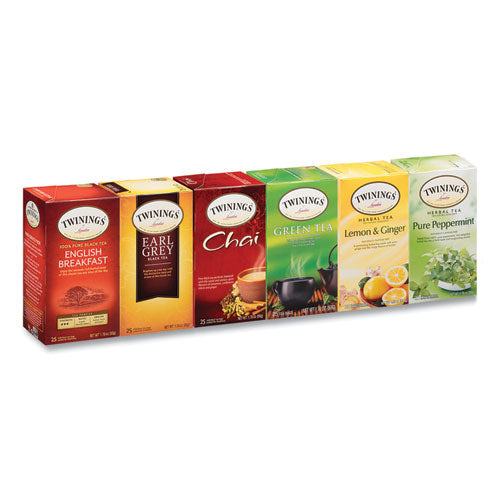 Image of TWININGS® TNA54191 Tea Bags, Assorted, 25/box