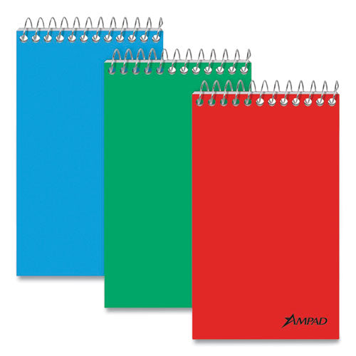 Image of AmpadÂ® Memo Pads, Narrow Rule, Assorted Cover Colors, 60 White 3 X 5 Sheets, Dozen