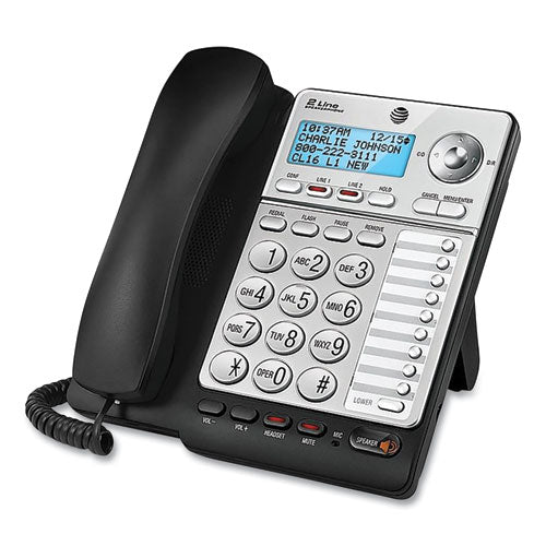 Image of AT&T® ML17928 Ml17928 Two-Line Corded Speakerphone, Black/silver