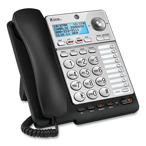 Image of AT&T® ML17928 Ml17928 Two-Line Corded Speakerphone, Black/silver