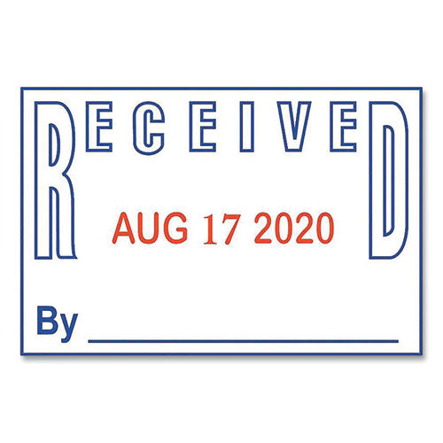 Image of COSCO 2000PLUSÂ® Model S 360 Self-Inking Two-Color Message Dater, 5 Years, Entered/faxed/paid/received, 1.81" X 1.25", Blue/red Ink
