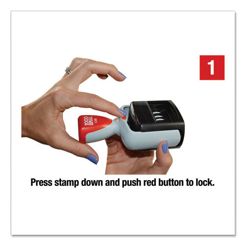 Image of COSCO 2000PLUSÂ® Model S 360 Self-Inking Two-Color Message Dater, 5 Years, Entered/faxed/paid/received, 1.81" X 1.25", Blue/red Ink
