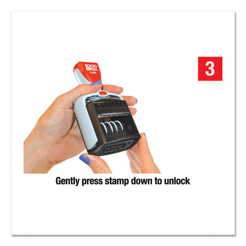Image of COSCO 2000PLUSÂ® Model S 360 Self-Inking Two-Color Message Dater, 5 Years, Entered/faxed/paid/received, 1.81" X 1.25", Blue/red Ink