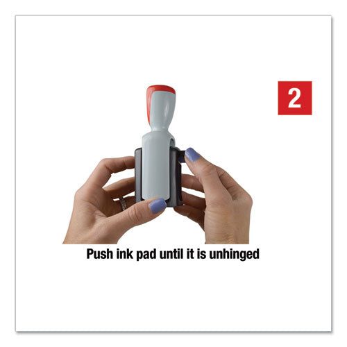 Image of COSCO 2000PLUSÂ® Model S 360 Self-Inking Two-Color Message Dater, 5 Years, Entered/faxed/paid/received, 1.81" X 1.25", Blue/red Ink