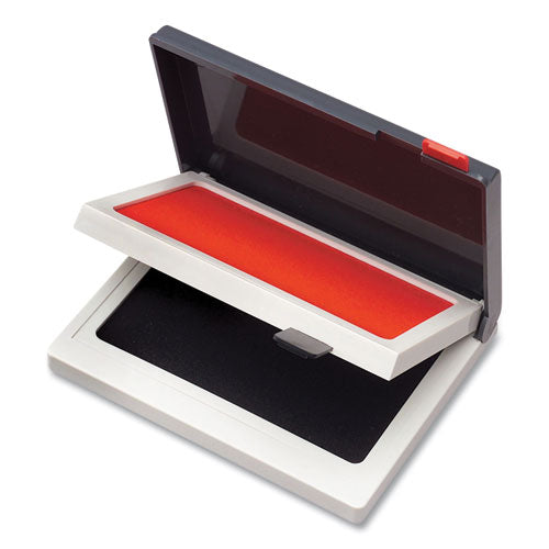 Image of COSCO 090468 2000 PLUS Two-Color Felt Stamp Pad Case, 4" x 2", Black/Red