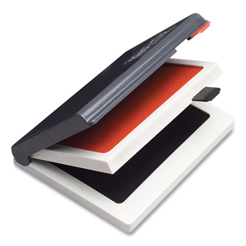 Image of COSCO 090468 2000 PLUS Two-Color Felt Stamp Pad Case, 4" x 2", Black/Red