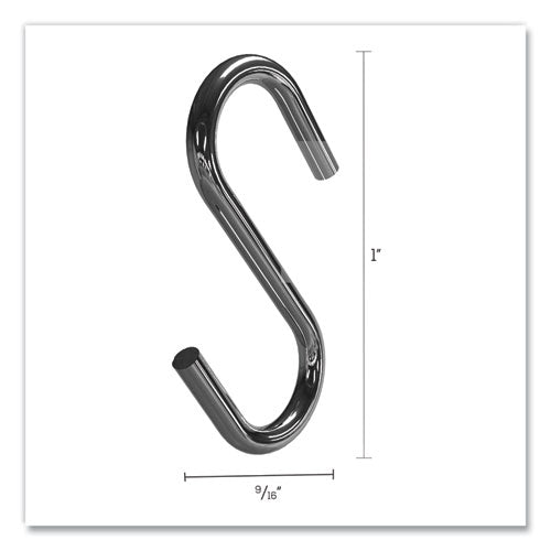 Image of deflecto® 20013 S Hooks, Metal, Silver, 50/pack