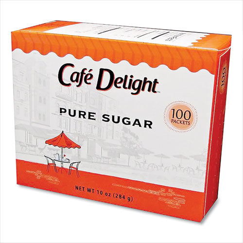 Image of Cafe Delight DMN90554 Pure Sugar, 0.1 oz Packet, 100/Box