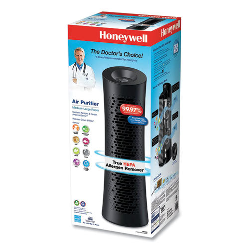 Image of Honeywell HPA030 Allergen Plus HEPA Tower Air Purifier, 170 sq ft Room Capacity, Black