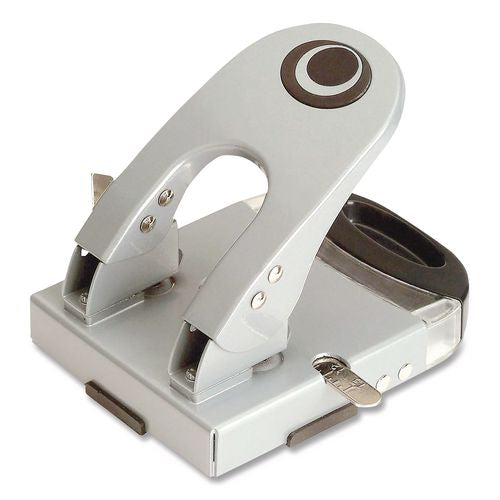 Image of Officemate 90101 50-Sheet Deluxe Two-Hole Punch, 1/4" Holes, Gray/blue