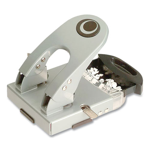 Image of Officemate 90101 50-Sheet Deluxe Two-Hole Punch, 1/4" Holes, Gray/blue