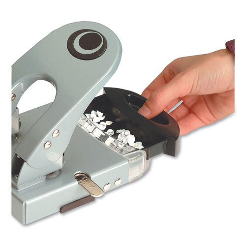 Image of Officemate 90101 50-Sheet Deluxe Two-Hole Punch, 1/4" Holes, Gray/blue