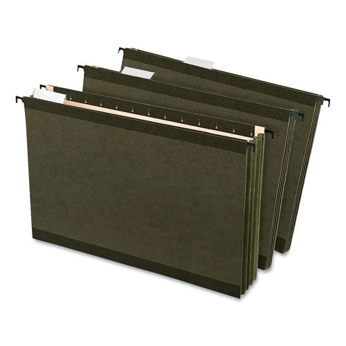 Image of Pendaflex® 09317 SureHook Hanging Pocket File, Legal Size, 1/5-Cut Tabs, Standard Green, 4/Pack