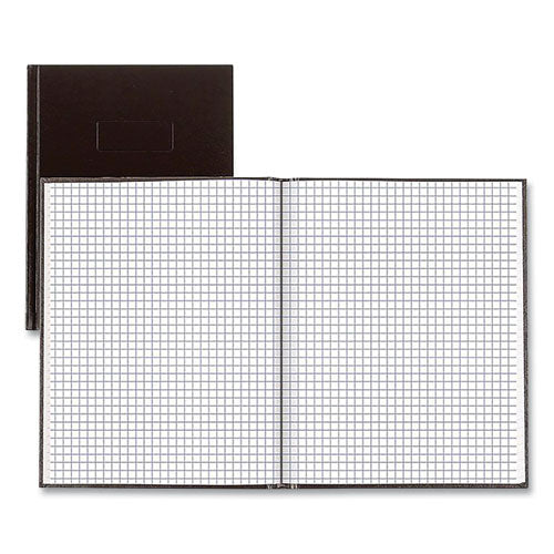 Image of BluelineÂ® Professional Quad Notebook, Quadrille Rule (4 sq/in), Black Cover, (96) 9.25 x 7.25 Sheets