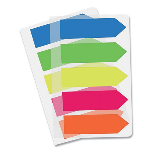 Image of Redi-Tag® 31118 Removable Small Arrow Page Flags, Blue, Green, Orange Pink, Yellow, 125/pack