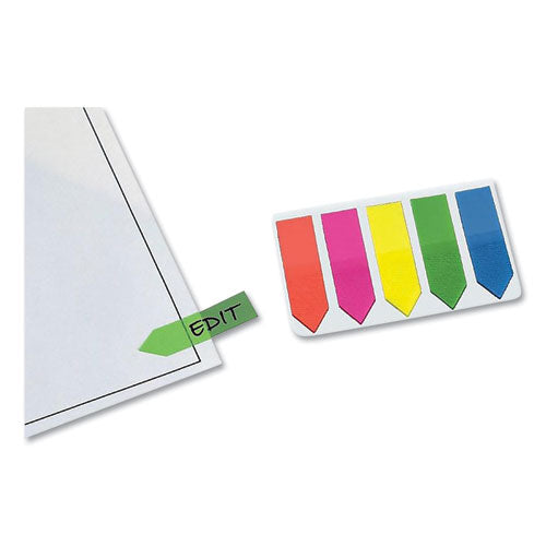 Image of Redi-Tag® 31118 Removable Small Arrow Page Flags, Blue, Green, Orange Pink, Yellow, 125/pack