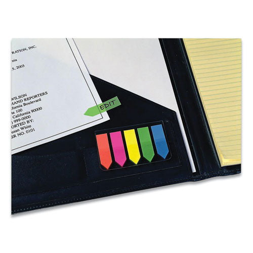 Image of Redi-Tag® 31118 Removable Small Arrow Page Flags, Blue, Green, Orange Pink, Yellow, 125/pack