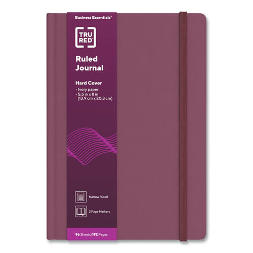 Image of TRU RED TR55733 Hardcover Business Journal, 1-Subject, Narrow Rule, Purple Cover, (96) 8 x 5.5 Sheets