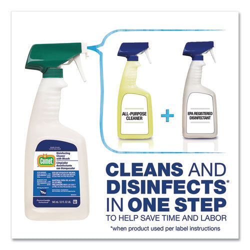 Image of Comet® 24651 Disinfecting Cleaner W/bleach, 1 Gal Bottle, 3/carton