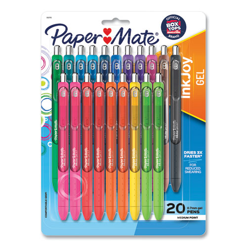 Image of Paper Mate® 1951718 Inkjoy Gel Pen, Retractable, Medium 0.7 Mm, Assorted Ink And Barrel Colors, 20/pack