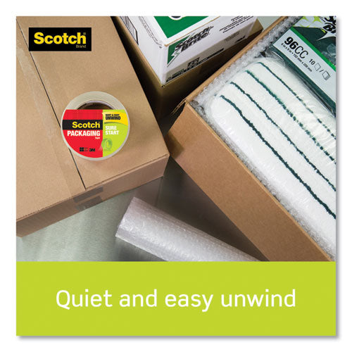 Image of Scotch® 3450S-RD-36GC Sure Start Packaging Tape With Dispenser, 3" Core, 1.88" X 38.2 Yds, Clear
