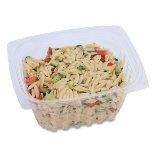 Image of World Centric® RDCS16 PLA Rectangular Deli Containers, 16 oz, 4.8 x 5.9 x 2.8, Clear, Plastic, 900/Carton