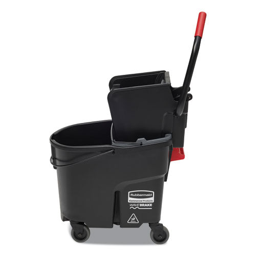 Image of Rubbermaid® Commercial 1863896 Wavebrake 2.0 Bucket/wringer Combos, Side-Press, 35 Qt, Plastic, Black